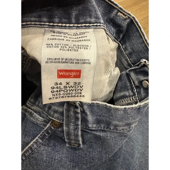 Wrangler 94 Relaxed Fit Jeans Mens 34x32 Blue Straight Leg Denim Cotton Blend - Picture 5 of 6